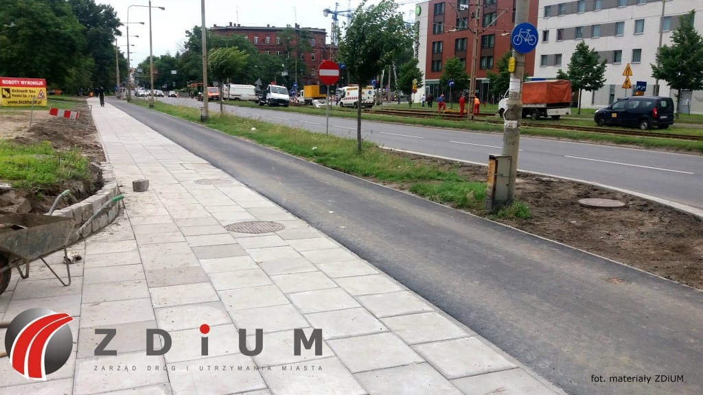 Droga rowerowa na ulicy Ślężnej