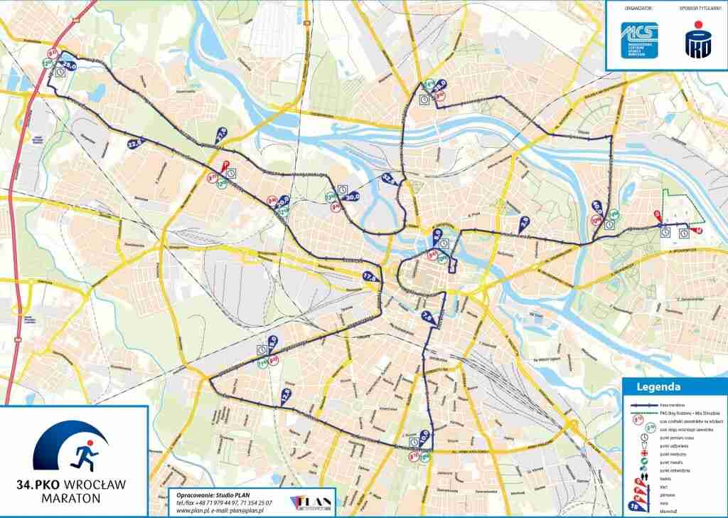 Trasa 34. PKO Wrocław Maratonu