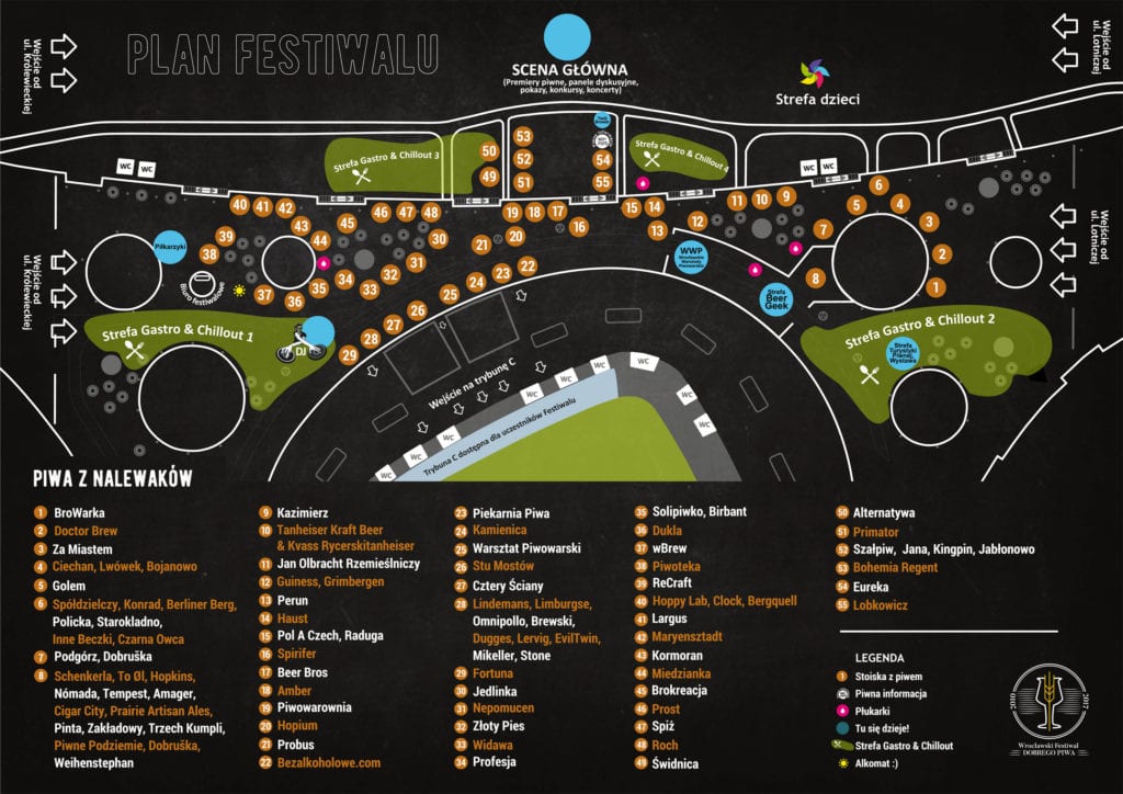 Wrocławski Festiwal Dobrego Piwa 2017 mapa