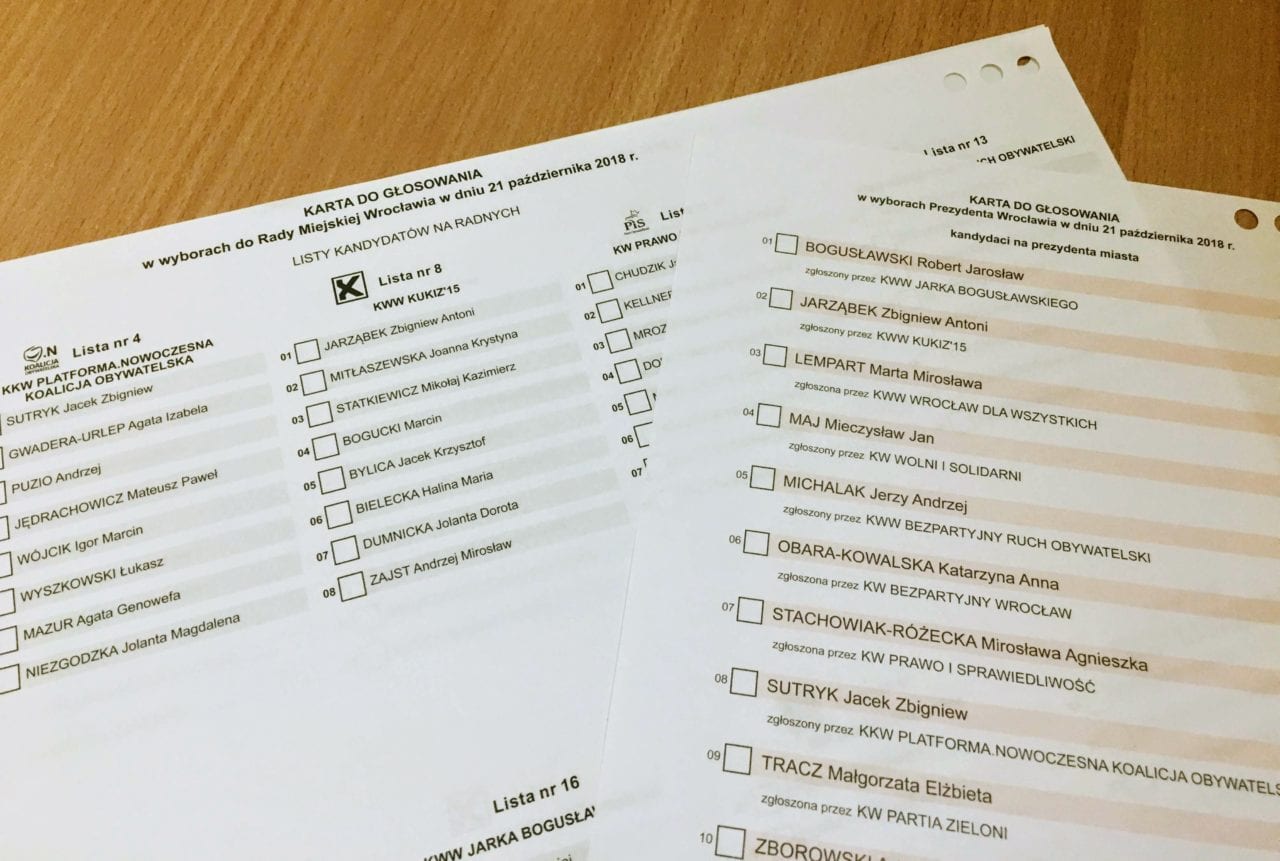 Oficjalne wyniki wyborów samorządowych we Wrocławiu [PREZYDENT, RADA, SEJMIK]