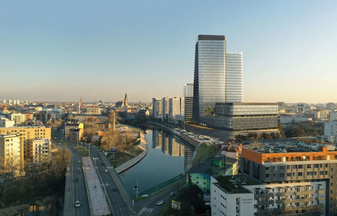 Kompleks wysokich budynków stanie tuż nad Odrą. Budowa ruszyła [WIZUALIZACJE]
