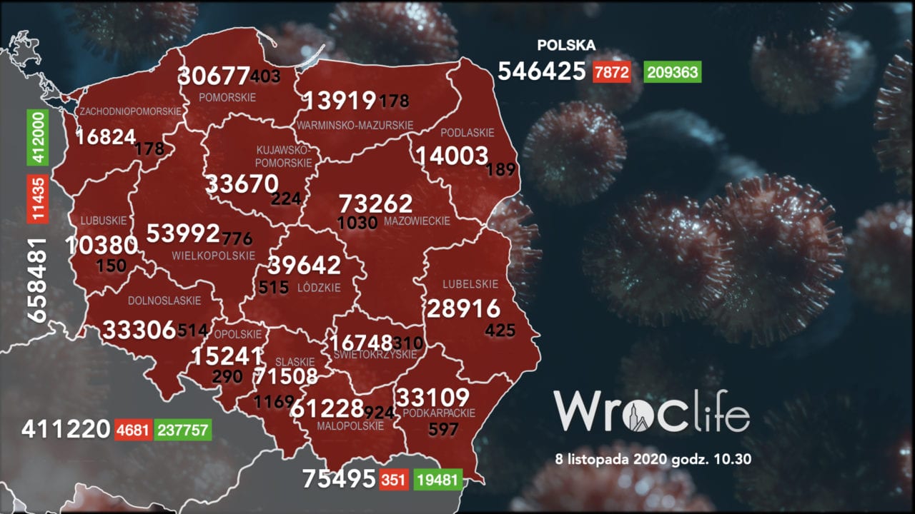 Koronawirus we Wrocławiu, na Dolnym Śląsku, w Polsce [RAPORT 8.11]