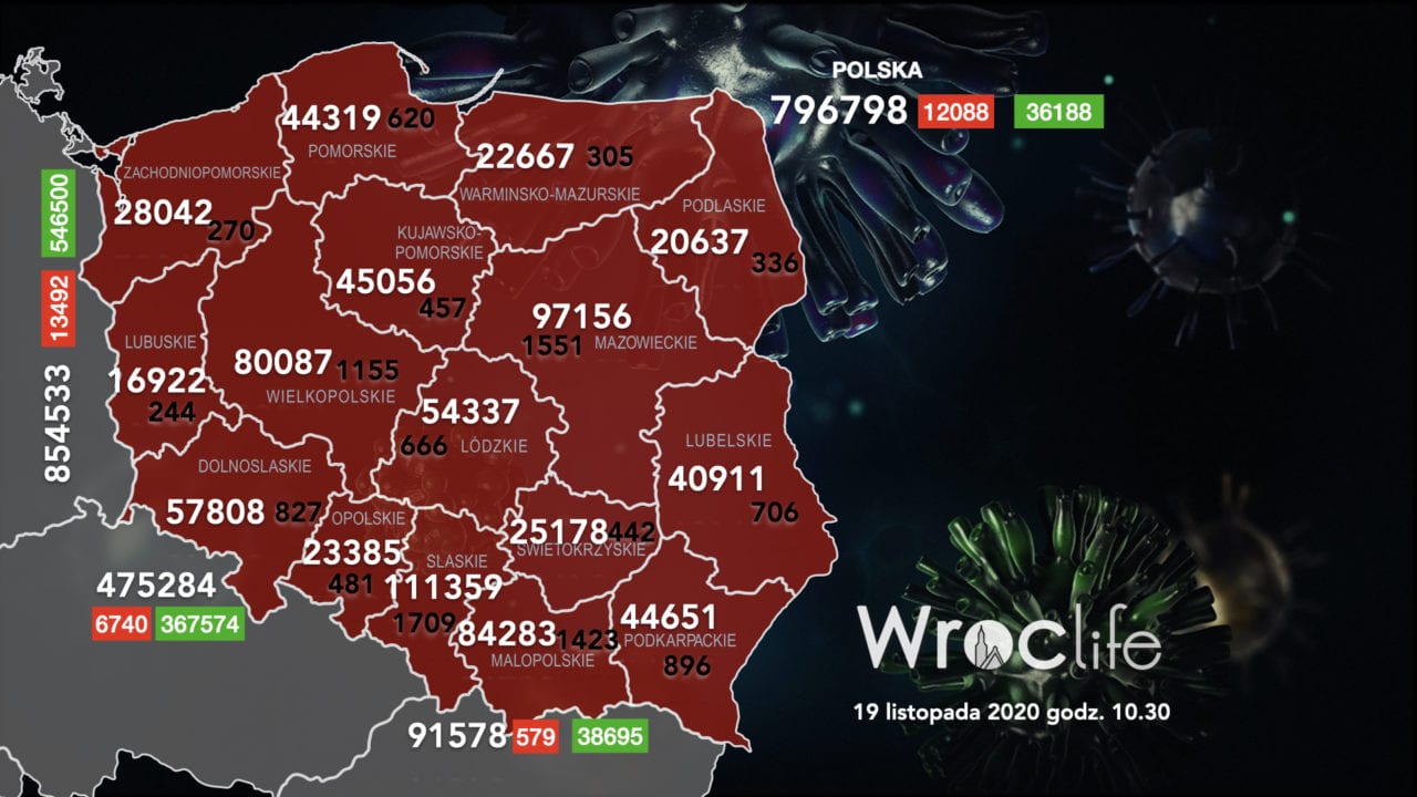 Koronawirus we Wrocławiu, na Dolnym Śląsku, w Polsce [RAPORT 19.11]
