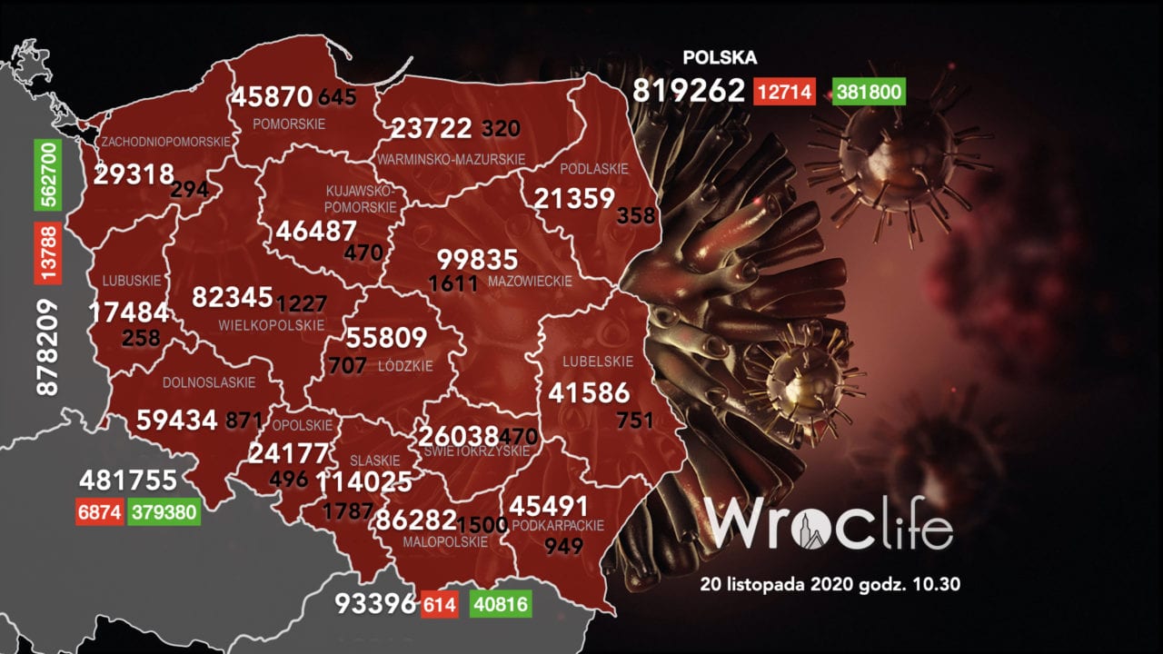 Koronawirus we Wrocławiu, na Dolnym Śląsku, w Polsce [RAPORT 20.11]