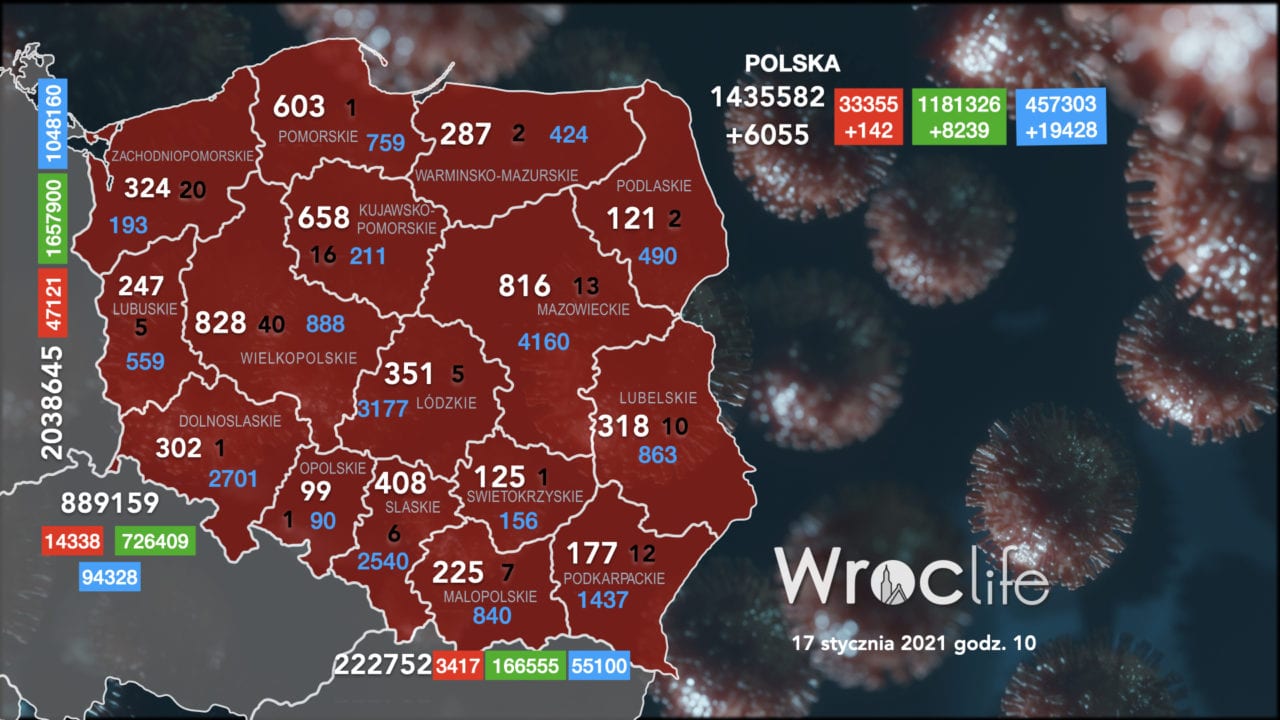 Koronawirus we Wrocławiu, na Dolnym Śląsku, w Polsce [RAPORT 17.01]