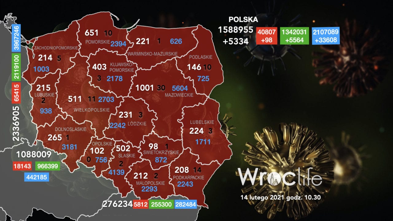 Koronawirus we Wrocławiu, na Dolnym Śląsku, w Polsce [RAPORT 14.02]