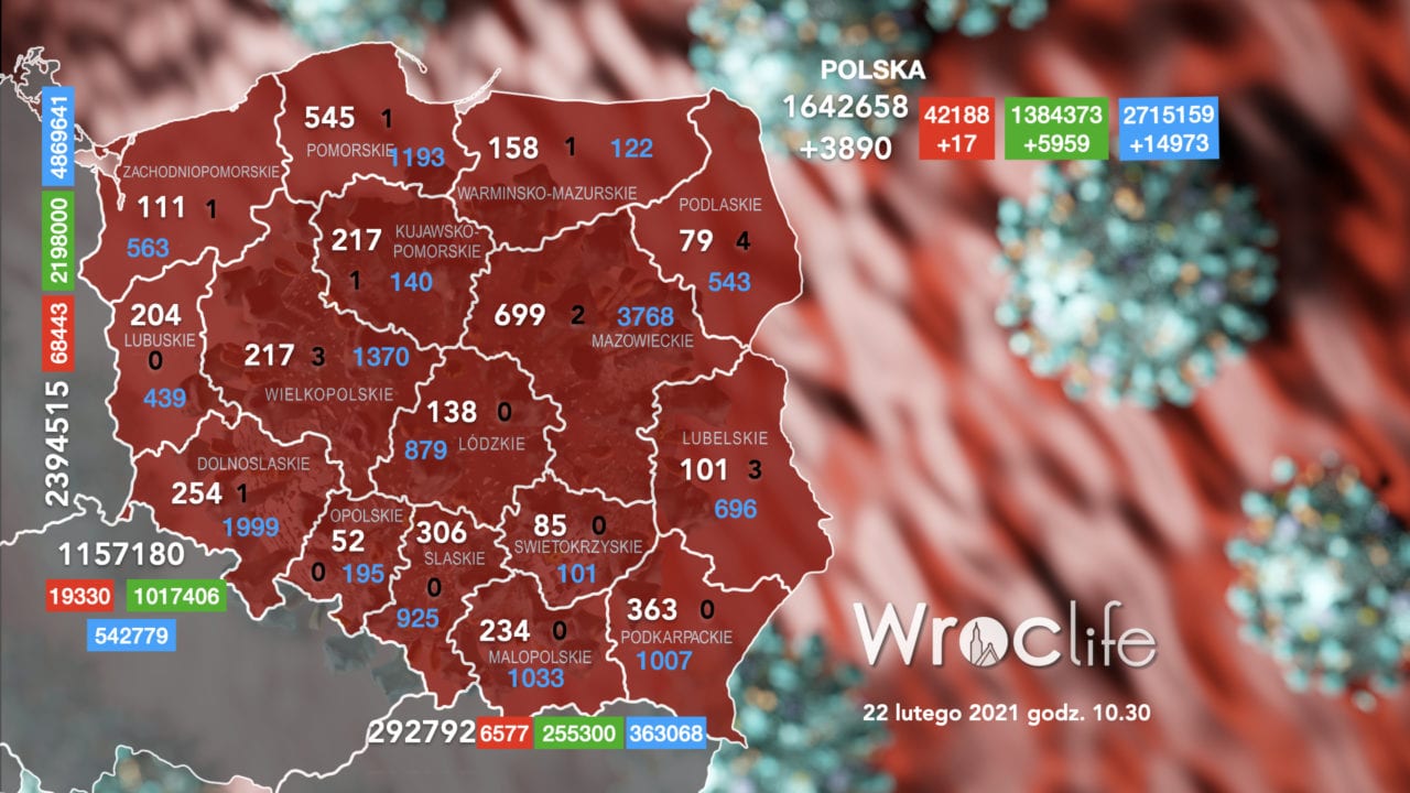 Koronawirus we Wrocławiu, na Dolnym Śląsku, w Polsce [RAPORT 22.02]
