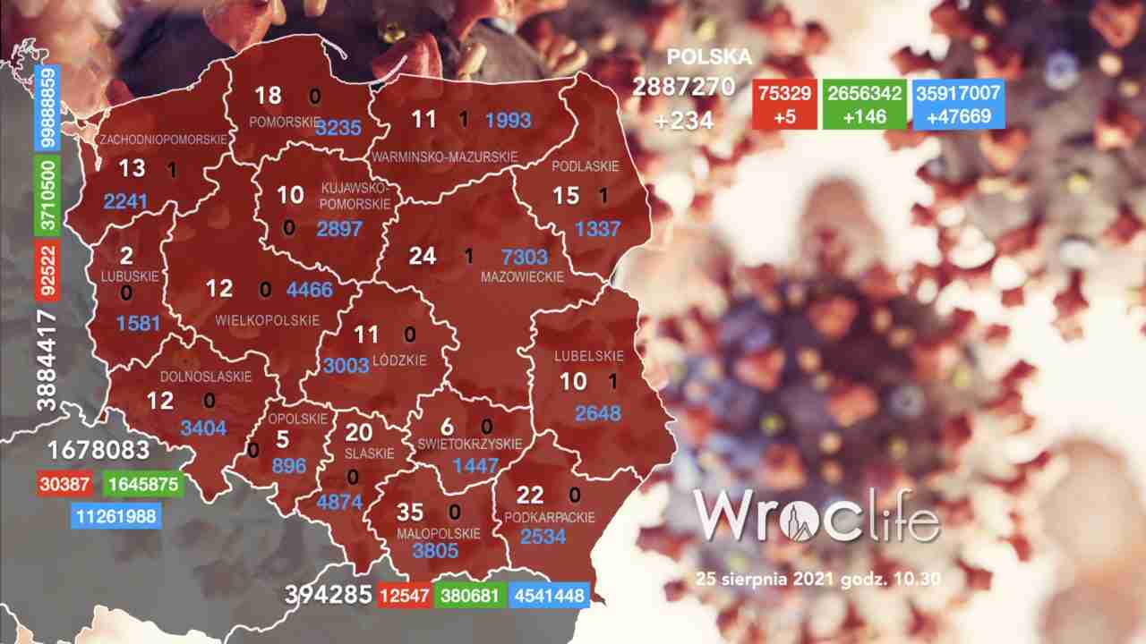 Koronawirus we Wrocławiu, na Dolnym Śląsku, w Polsce [RAPORT 25.08]