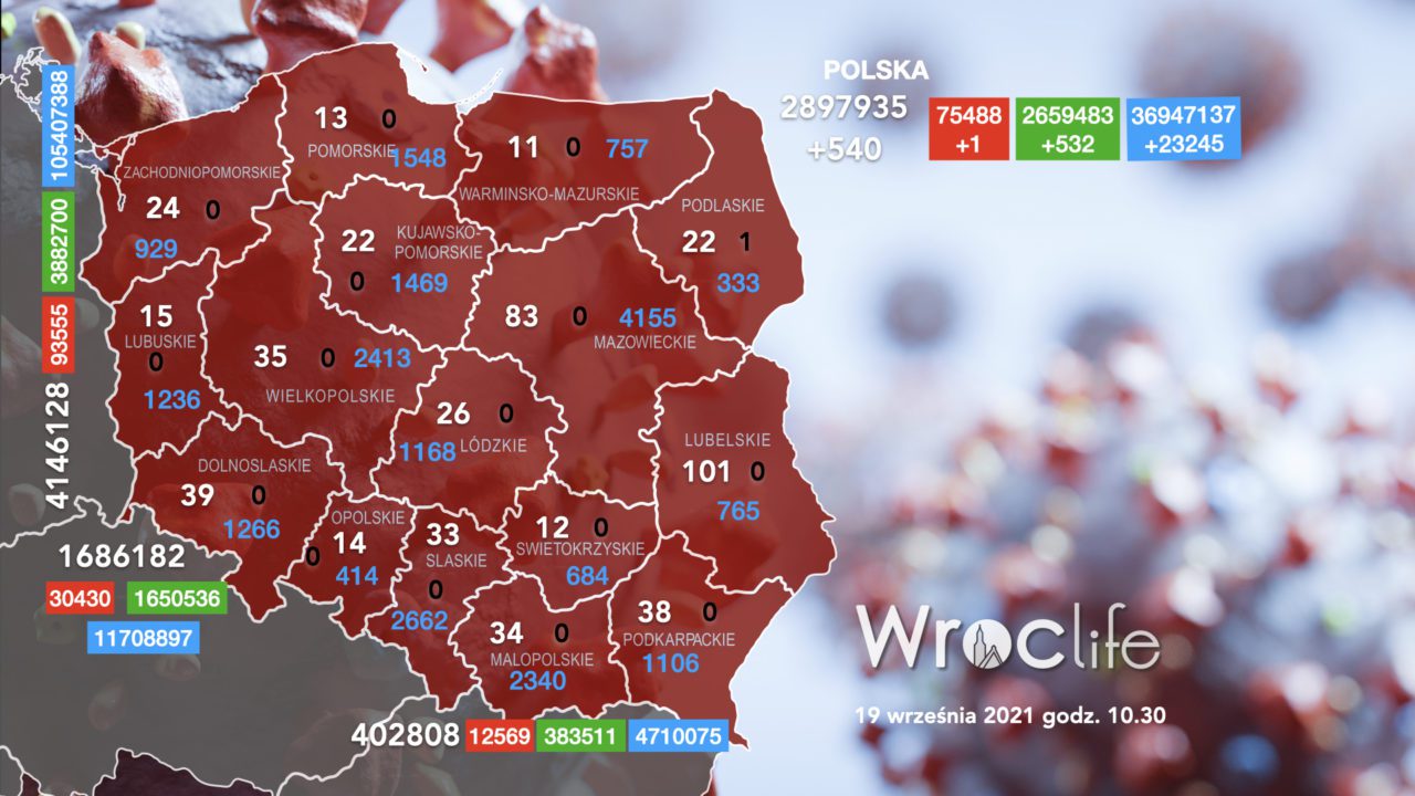 Koronawirus we Wrocławiu, na Dolnym Śląsku, w Polsce [RAPORT 19.09]