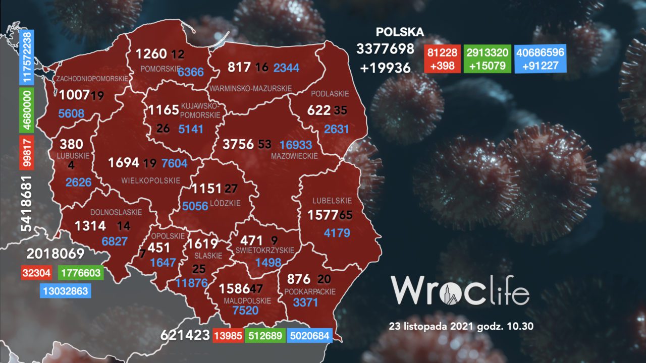 Koronawirus we Wrocławiu, na Dolnym Śląsku, w Polsce [RAPORT 23.11]